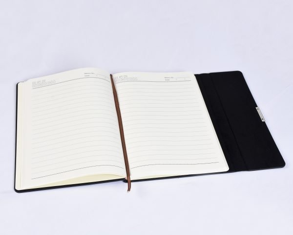 Inside of executive notebook productivity planner