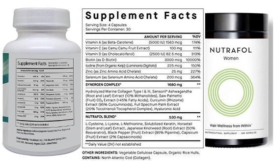 list of ingredients for folexin and nutrafol